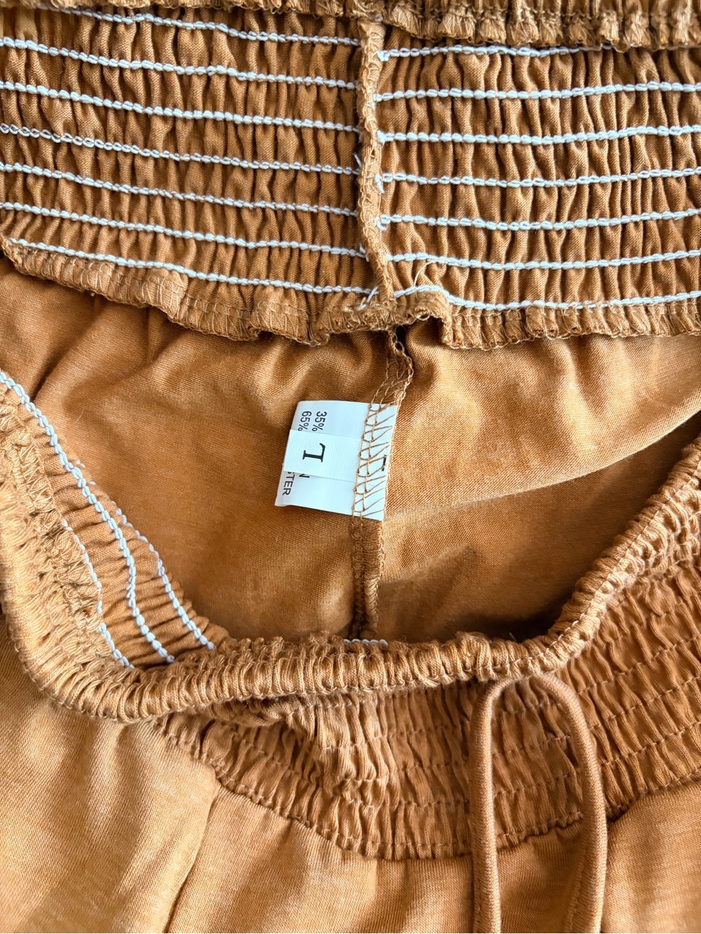NWT Loma Smocked Peplum Top & Wide Leg Pants Set, Rust, Size Large - Picture 14 of 14